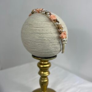 Diadema Rosa Vintage con Perlas y Cristales